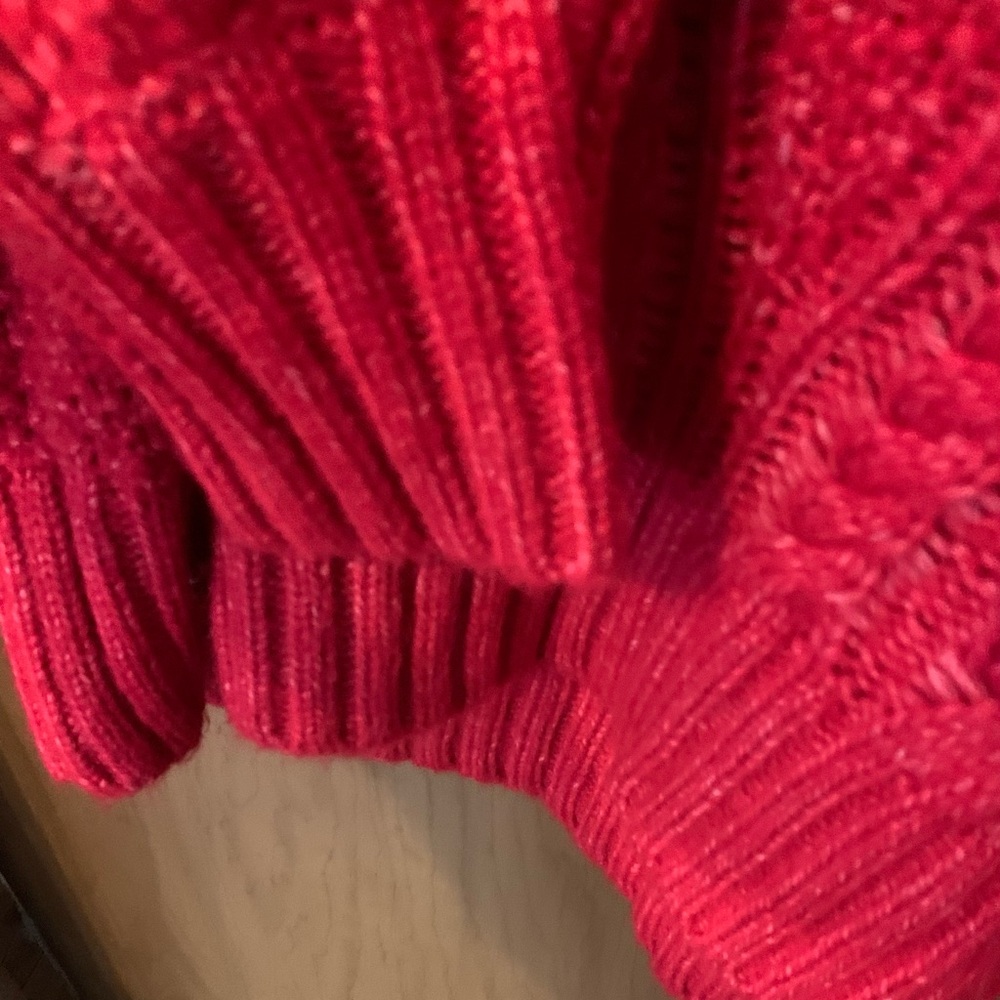 Talbots Bold Red Cable Knit Sweater - image 4